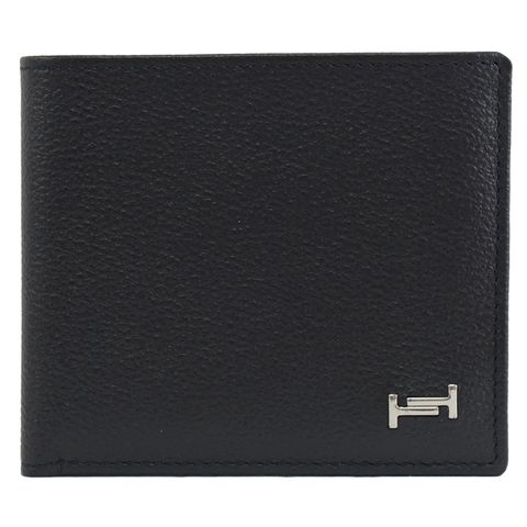 TODS DOUBLE T 小牛皮對折零錢短夾.午夜藍