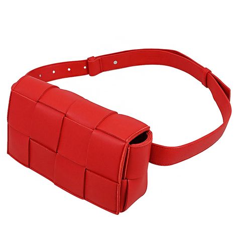 BOTTEGA VENETA 639367 Cassette大格編織胸口/腰包.紅
