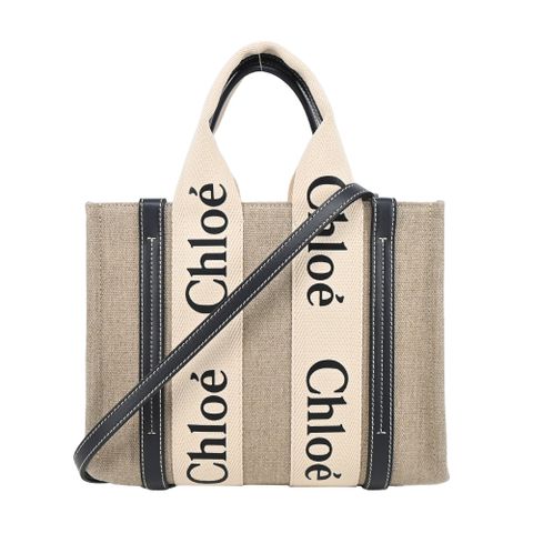 Chloe Woody tote bag 新款帆布兩用托特包(小號/海軍藍)