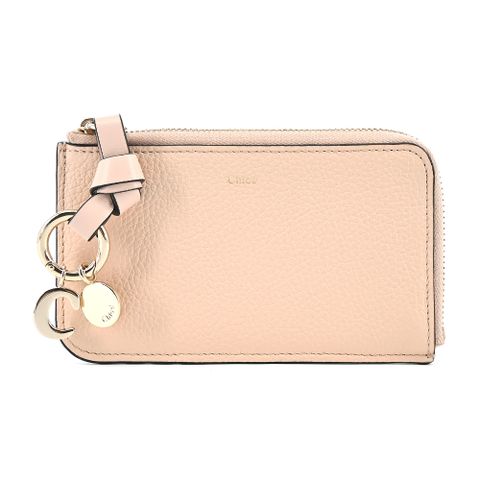 Chloe ALPHABET C LOGO 小牛皮卡片/零錢包(粉橘)