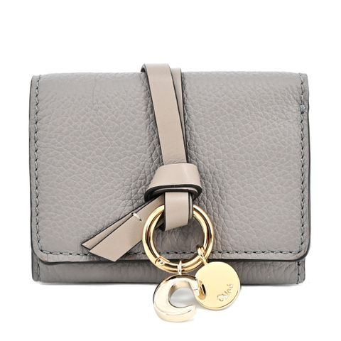 Chloe ALPHABET C LOGO 小牛皮三折短夾(灰色)