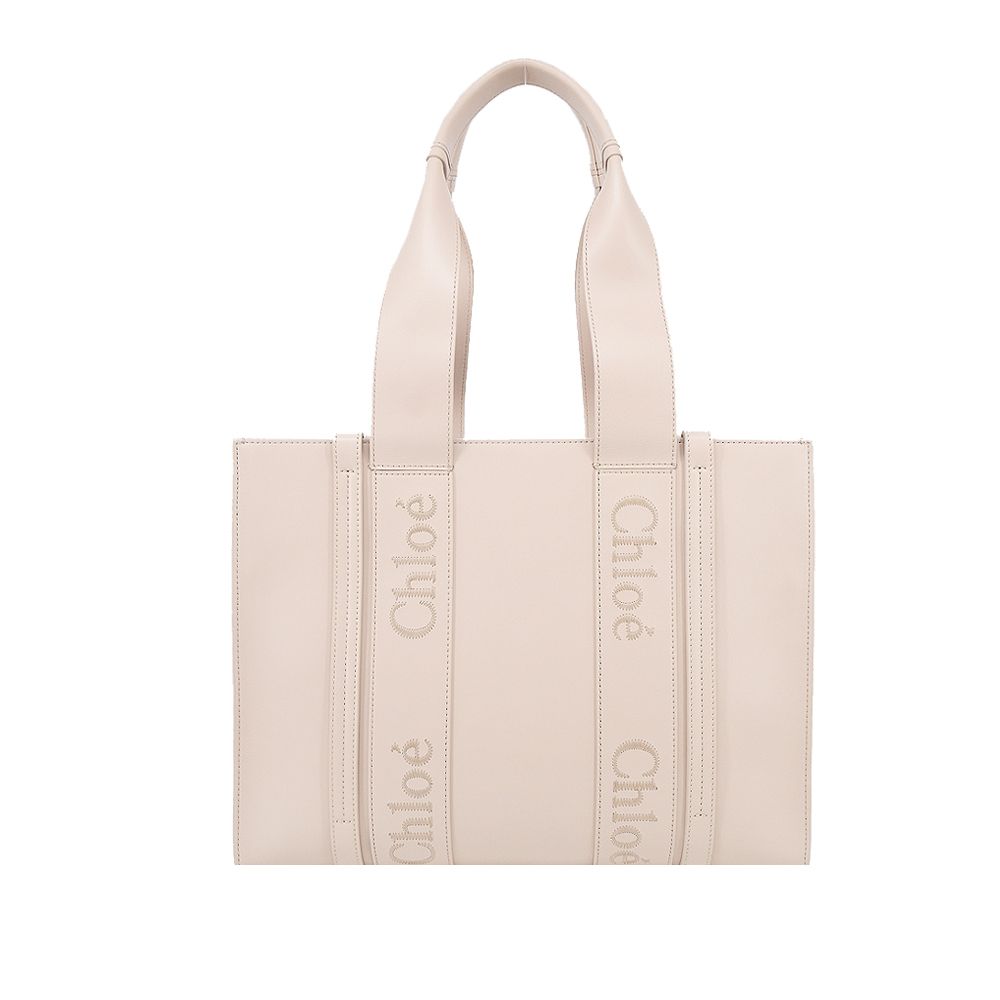 CHLOE 克羅埃  Woody tote bag 新款皮革托特包(中號/粉色)