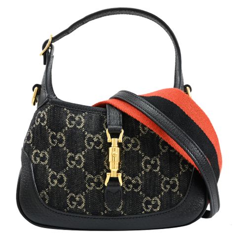 GUCCI 685127 Jackie 1961 經典緹花迷你手提兩用包.黑