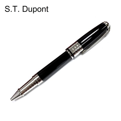 【S.T.Dupont 都彭】不鏽鋼 黑色 鋼珠筆(482350)
