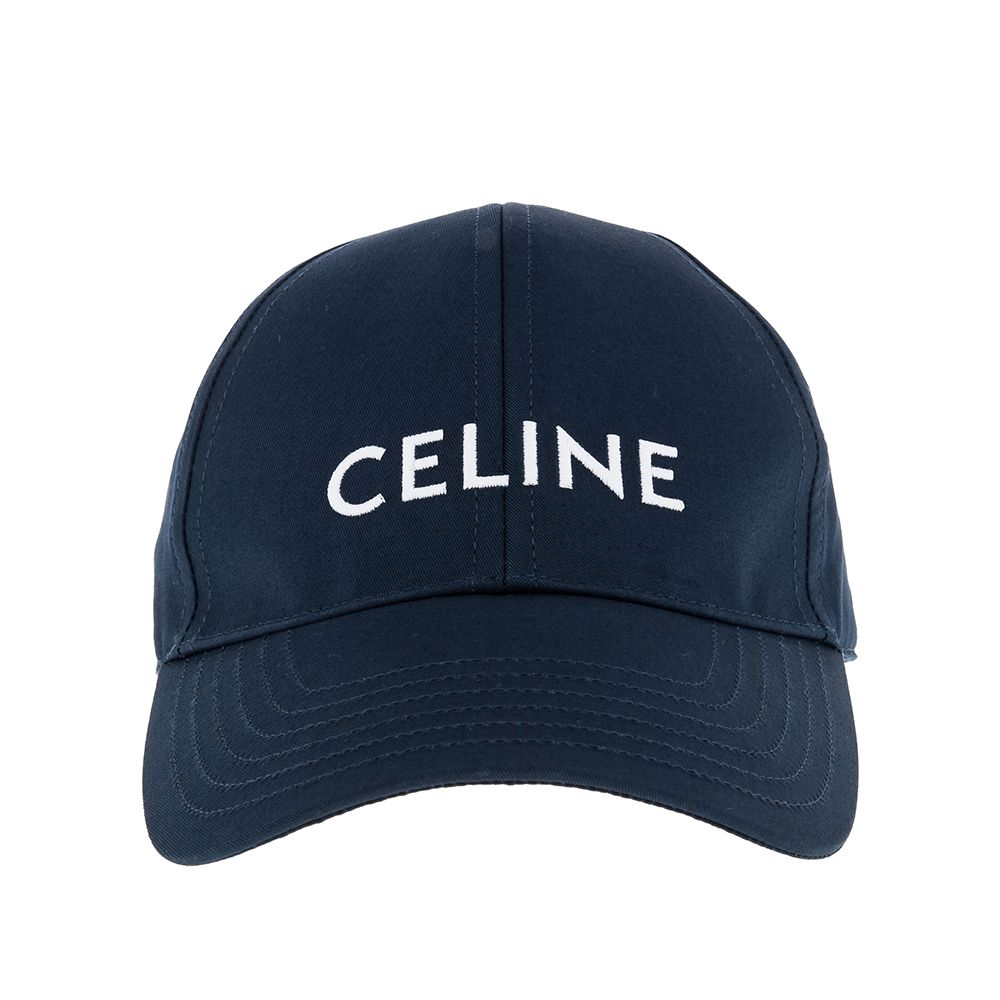 CELINE  新款LOGO棉質刺繡字母棒球帽 (海藍色/M)