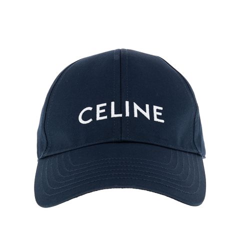 CELINE 新款LOGO棉質刺繡字母棒球帽 (海藍色/M)