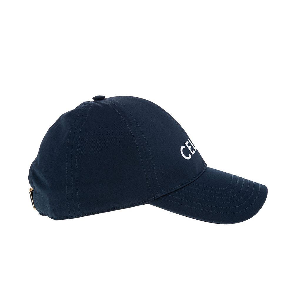 CELINE  新款LOGO棉質刺繡字母棒球帽 (海藍色/M)