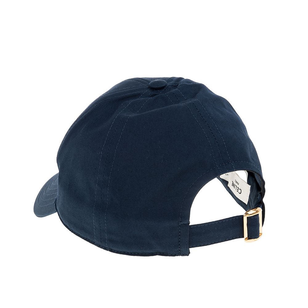 CELINE  新款LOGO棉質刺繡字母棒球帽 (海藍色/M)