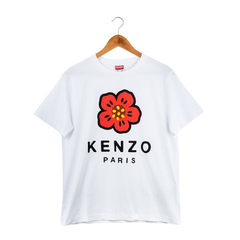Kenzo X Nigo 聯名新款海棠花圖騰可愛英文字母短䄂寬版女款T恤 (白色/M)