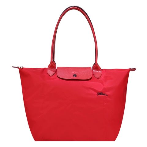 Longchamp Le Pliage Collection刺繡長把摺疊水餃包(大/喜紅)