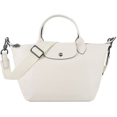 LONGCHAMP LE PLIAGE XTRA系列牛皮手提/斜背兩用水餃包(小/亞麻)