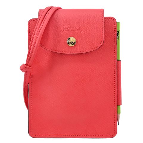 LONGCHAMP ÉPURE系列牛皮斜背包(迷你/草莓紅)