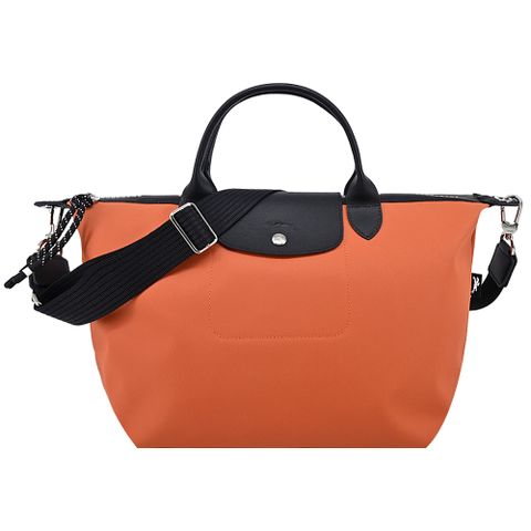 Longchamp LE PLIAGE ENERGY系列再生尼龍短把手提/斜背兩用包(大/赭黃)