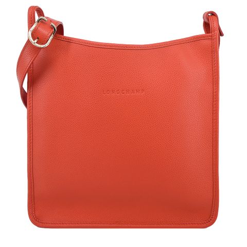 LONGCHAMP LE FOULONNÉ系列牛皮直式斜背包(大/紅椒)