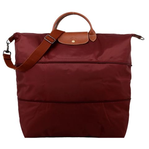 Longchamp LE PLIAGE系列再生尼龍延展兩用旅行袋(酒紅)