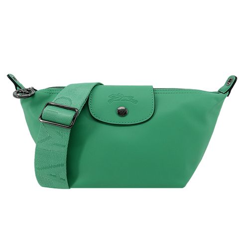 Longchamp LE PLIAGE XTRA系列牛皮斜背包(迷你/草綠)