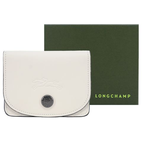 Longchamp LE PLIAGE XTRA系列牛皮翻蓋名片夾(亞麻)