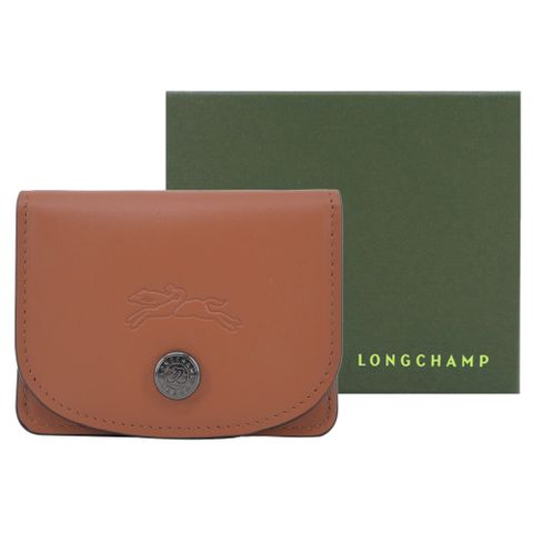 LONGCHAMP LE PLIAGE XTRA系列牛皮翻蓋名片夾(白蘭地)