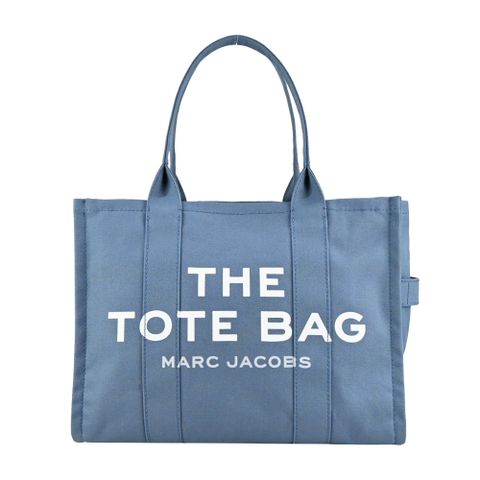 MARC JACOBS MJ 字母印花帆布托特包-大/迷霧藍