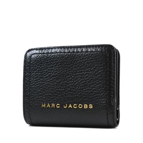 MARC JACOBS 荔枝紋牛皮對開釦式短夾-黑色