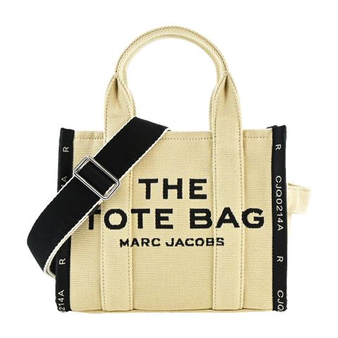 MARC JACOBS JACQUARD MINI TOTE字母刺繡滾邊帆布兩用托特包-迷你/米白