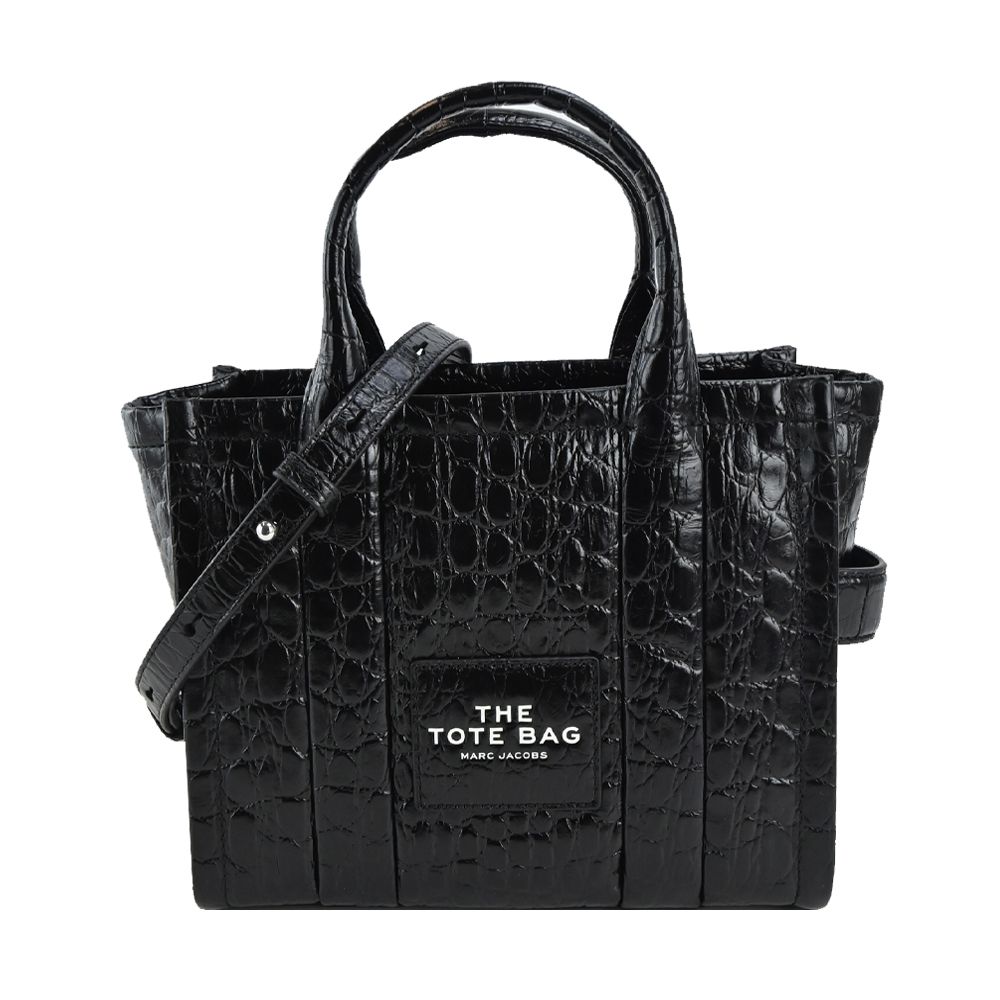 MARC JACOBS  THE CROC-EMBOSSED MINI TOTE鱷魚紋兩用托特包-迷你/黑