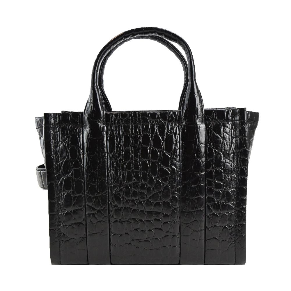 MARC JACOBS  THE CROC-EMBOSSED MINI TOTE鱷魚紋兩用托特包-迷你/黑