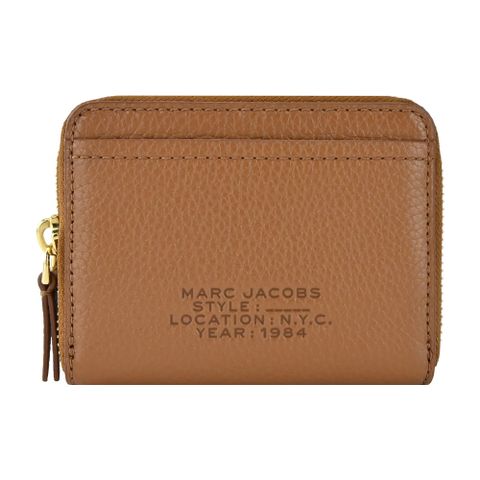 MARC JACOBS MJ 壓印LOGO拉鍊卡片零錢包-棕