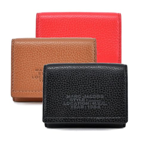 MARC JACOBS THE LEATHER荔枝紋三折零錢短夾(多色選)