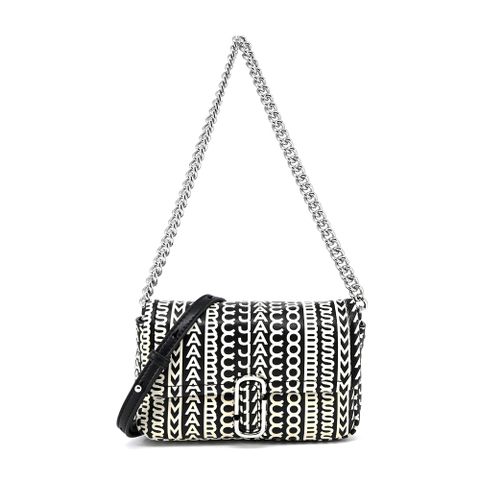 MARC JACOBS THE J MARC MINI小羊皮滿版翻蓋兩用包-迷你/黑