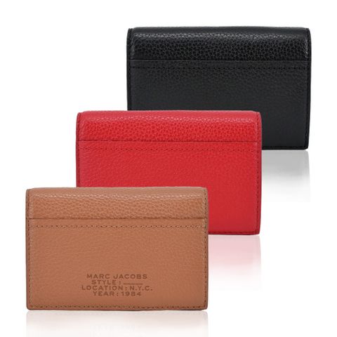 MARC JACOBS THE LEATHER 荔枝紋對開零錢短夾(多色選)