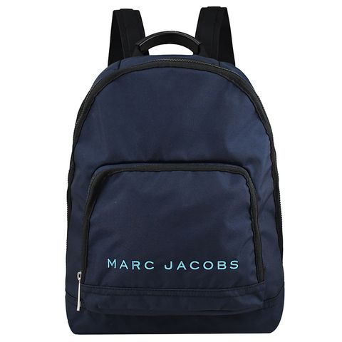 MARC JACOBS 馬克賈伯 經典LOGO尼龍帆布後背包.深藍 大