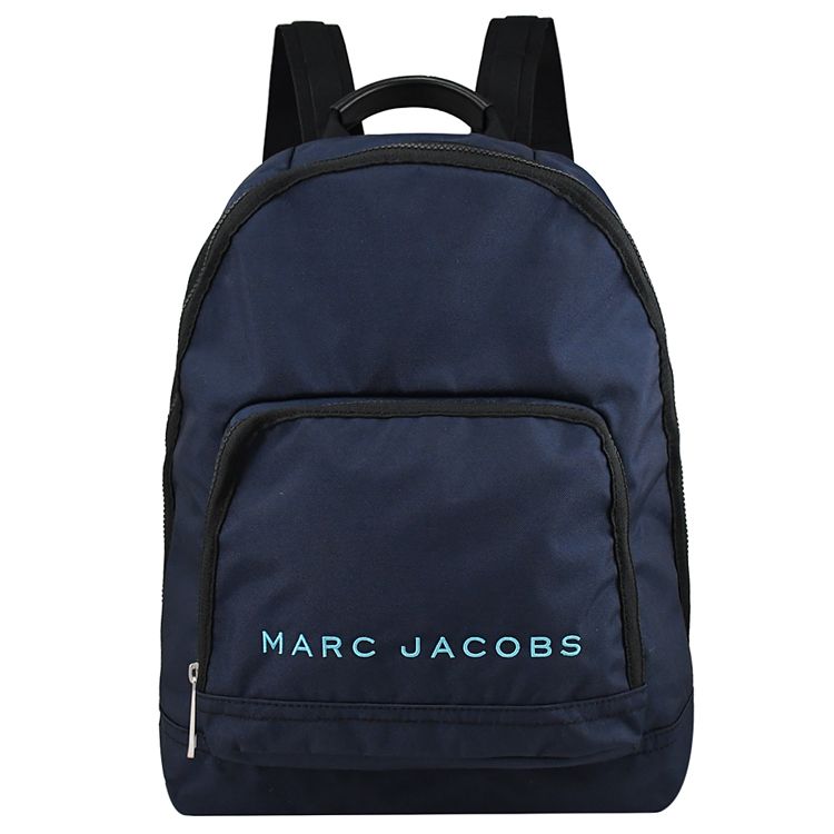 MARC JACOBS  馬克賈伯 經典LOGO尼龍帆布後背包.深藍 大