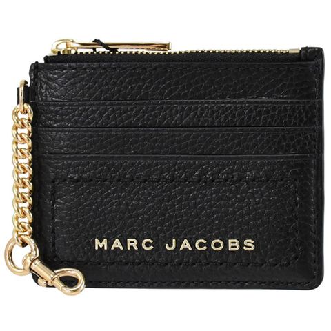 MARC JACOBS 馬克賈伯 浮雕 LOGO 卡片鑰匙零錢包.黑