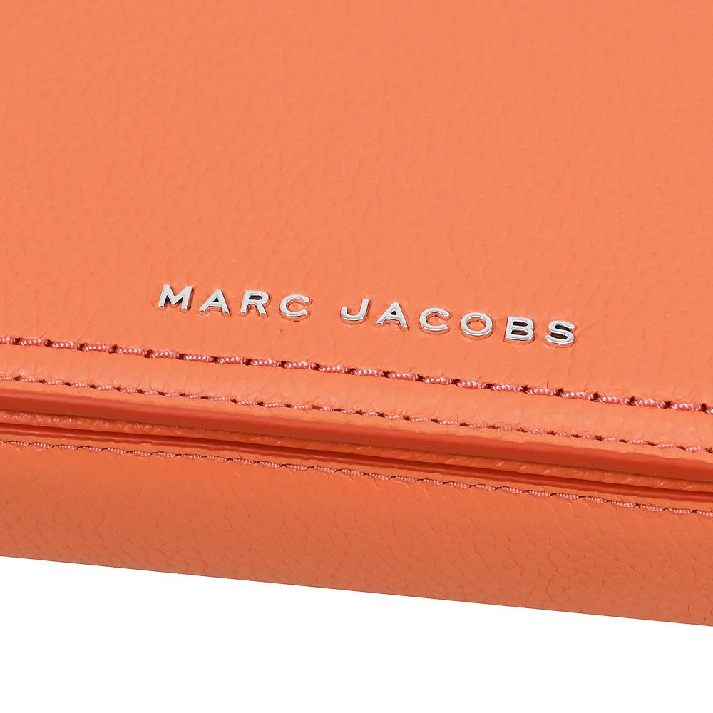 MARC JACOBS  馬克賈伯 素色皮革斜背迷你單肩包.甜瓜橘