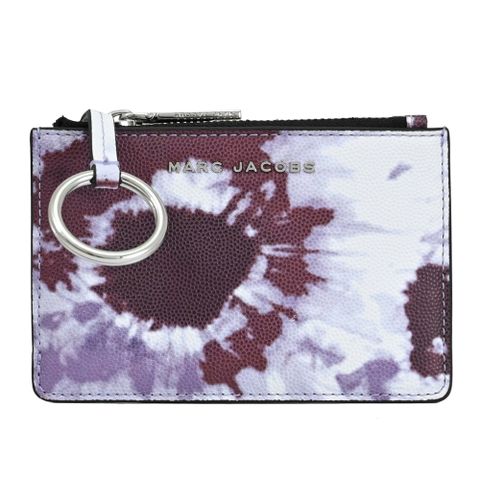 MARC JACOBS 馬克賈伯 渲染圖騰證件鑰匙零錢包.紫灰