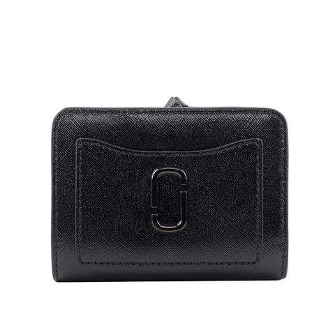 MARC JACOBS The Snapshot DTM 防刮皮革暗釦二折短夾(黑色) 2F3SMP051S07 001