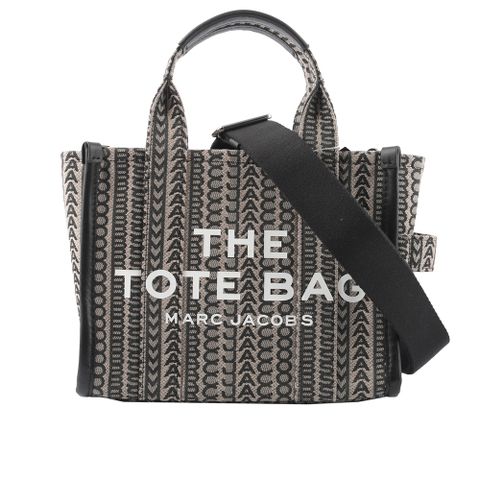 MARC JACOBS THE MONOGRAM TOTE 滿版標誌迷你托特包(黑色/深米色) H077M01RE21 261