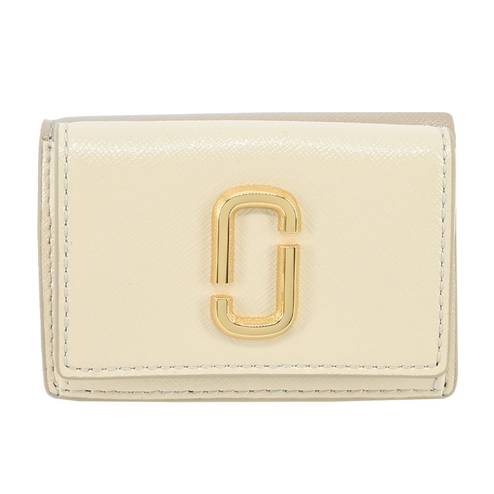 MARC JACOBS  THE UTILITY SNAPSHOT 防刮壓釦三折短夾-米白