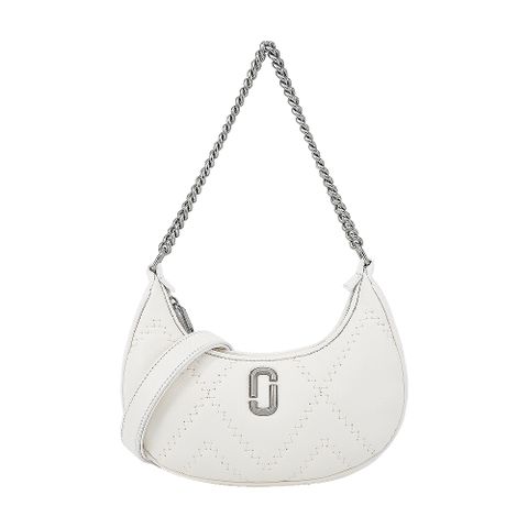 MARC JACOBS THE QUILTED羊皮絎縫鍊條肩背/斜背兩用包-白