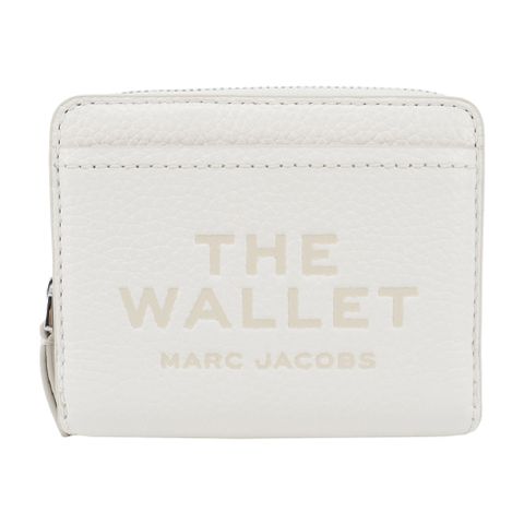 MARC JACOBS THE LEATHER 荔枝紋對開拉鍊短夾-白