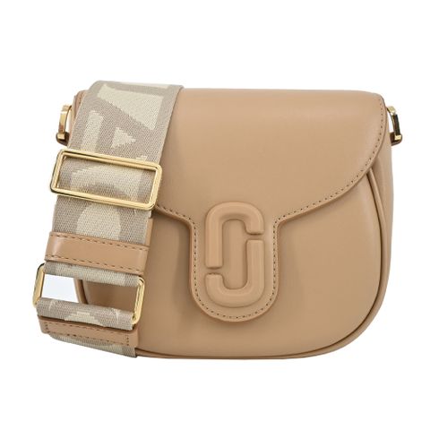 MARC JACOBS THE J MARC SADDLE 牛皮磁扣翻蓋斜背馬鞍包-小/奶茶