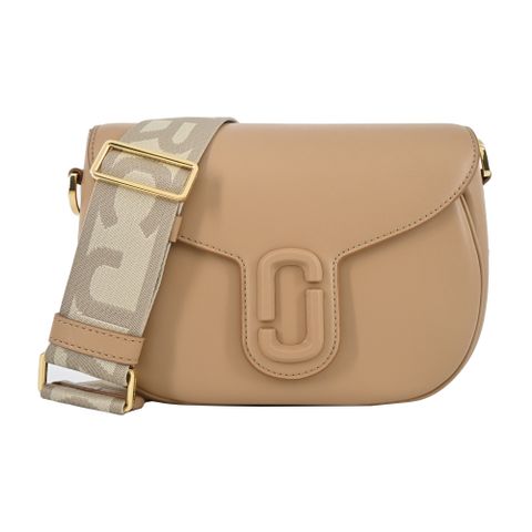 MARC JACOBS THE J MARC SADDLE 牛皮磁扣翻蓋斜背馬鞍包-奶茶