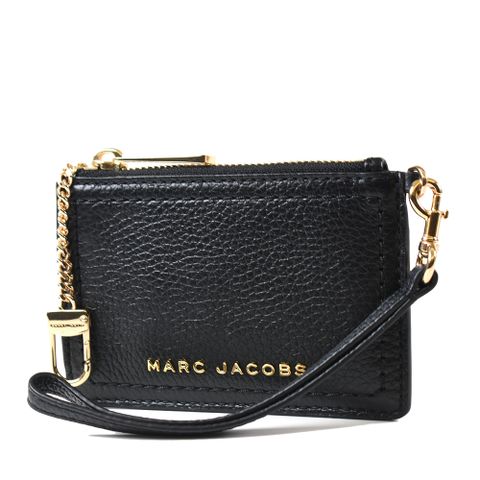 MARC JACOBS 荔枝紋牛皮手掛證件/鑰匙零錢包-黑色