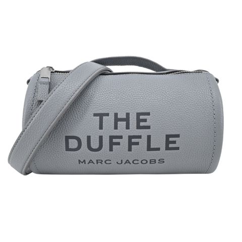 MARC JACOBS荔枝紋拉鍊手提/斜背兩用圓筒包-灰藍