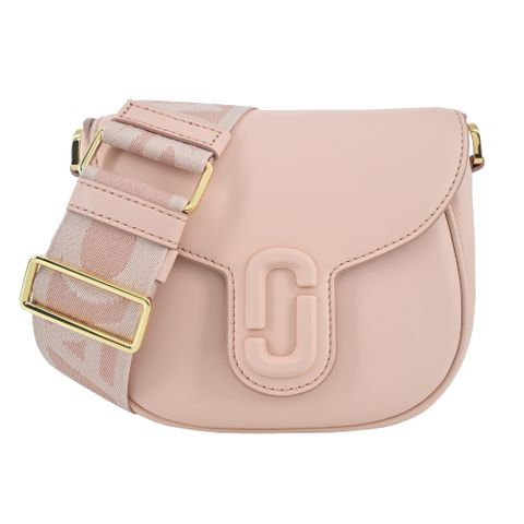 MARC JACOBS THE J MARC SADDLE 牛皮磁扣翻蓋斜背馬鞍包-小/玫瑰粉