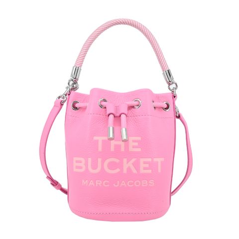 MARC JACOBS THE LEATHER牛皮束口兩用水桶包-花瓣粉
