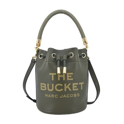 MARC JACOBS THE LEATHER牛皮束口兩用水桶包-墨綠色