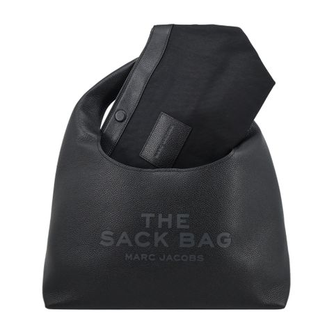 MARC JACOBS THE SACK BAG荔枝紋手提包-黑色
