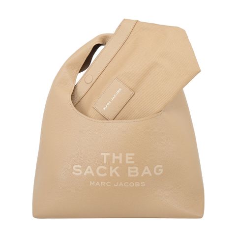 MARC JACOBS THE SACK BAG荔枝紋手提包-駝色